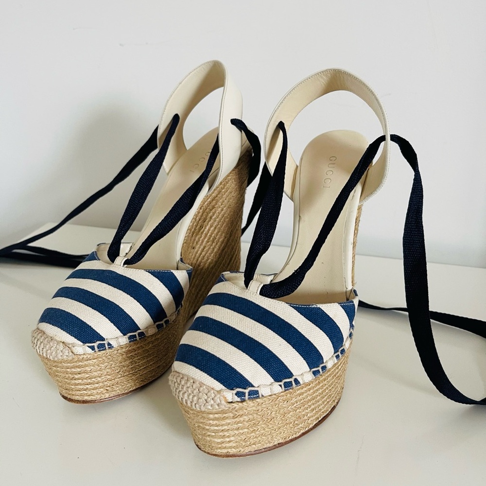NEW IN BOX GUCCI WEDGE ESPADRILLES - Picture 9 of 12